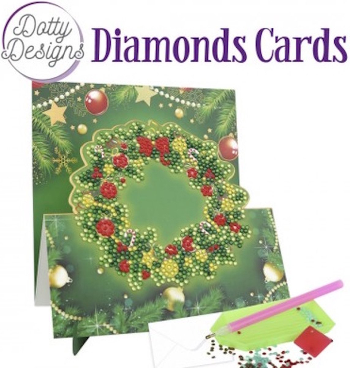 Diamond Painting Dotty Design Diamonds Cards | Christmas Wreath